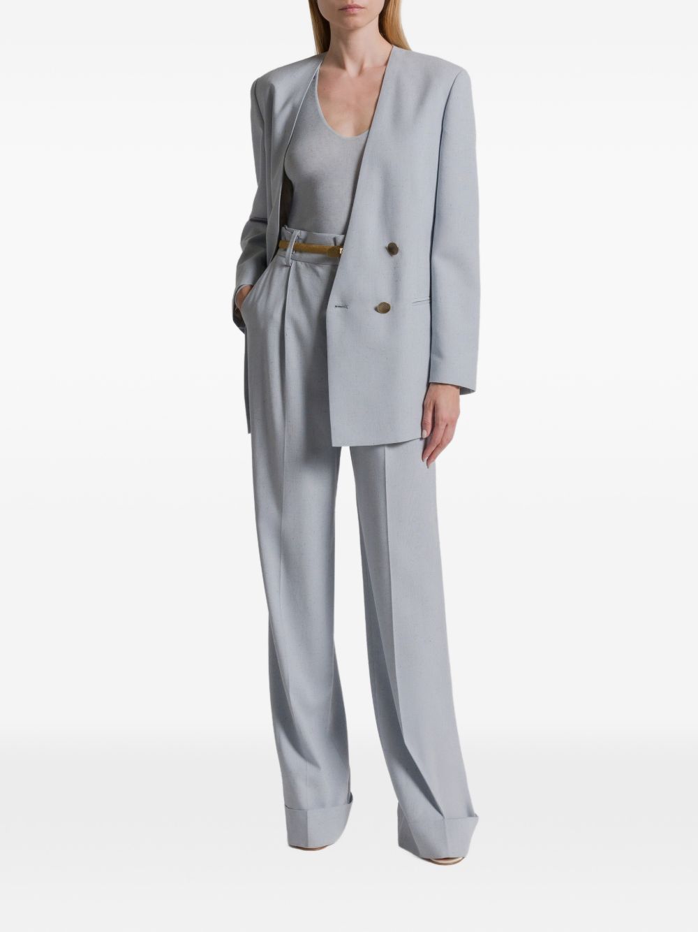 Giacca doppiopetto senza revers in azzurro chiaro Alberta Ferretti - donna 