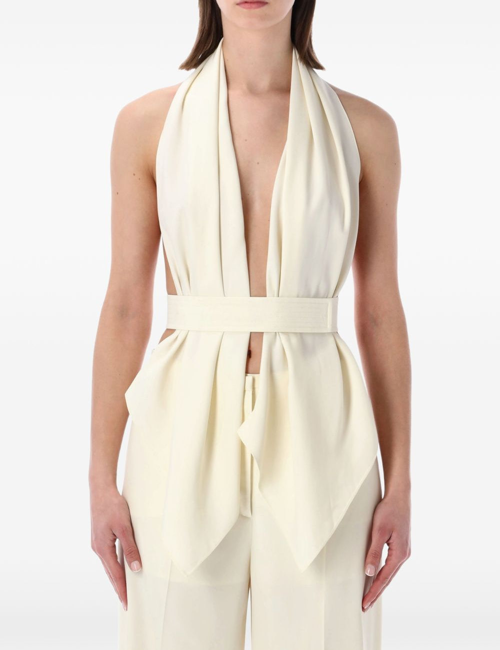 Top con scollo all'americana in bianco Alberta ferretti - donna 