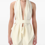 Top con scollo all'americana in bianco Alberta ferretti - donna 