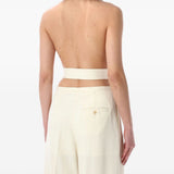Top con scollo all'americana in bianco Alberta ferretti - donna 