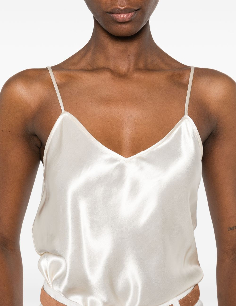 Blusa con scollo a V in avorio Alberta Ferretti - donna 