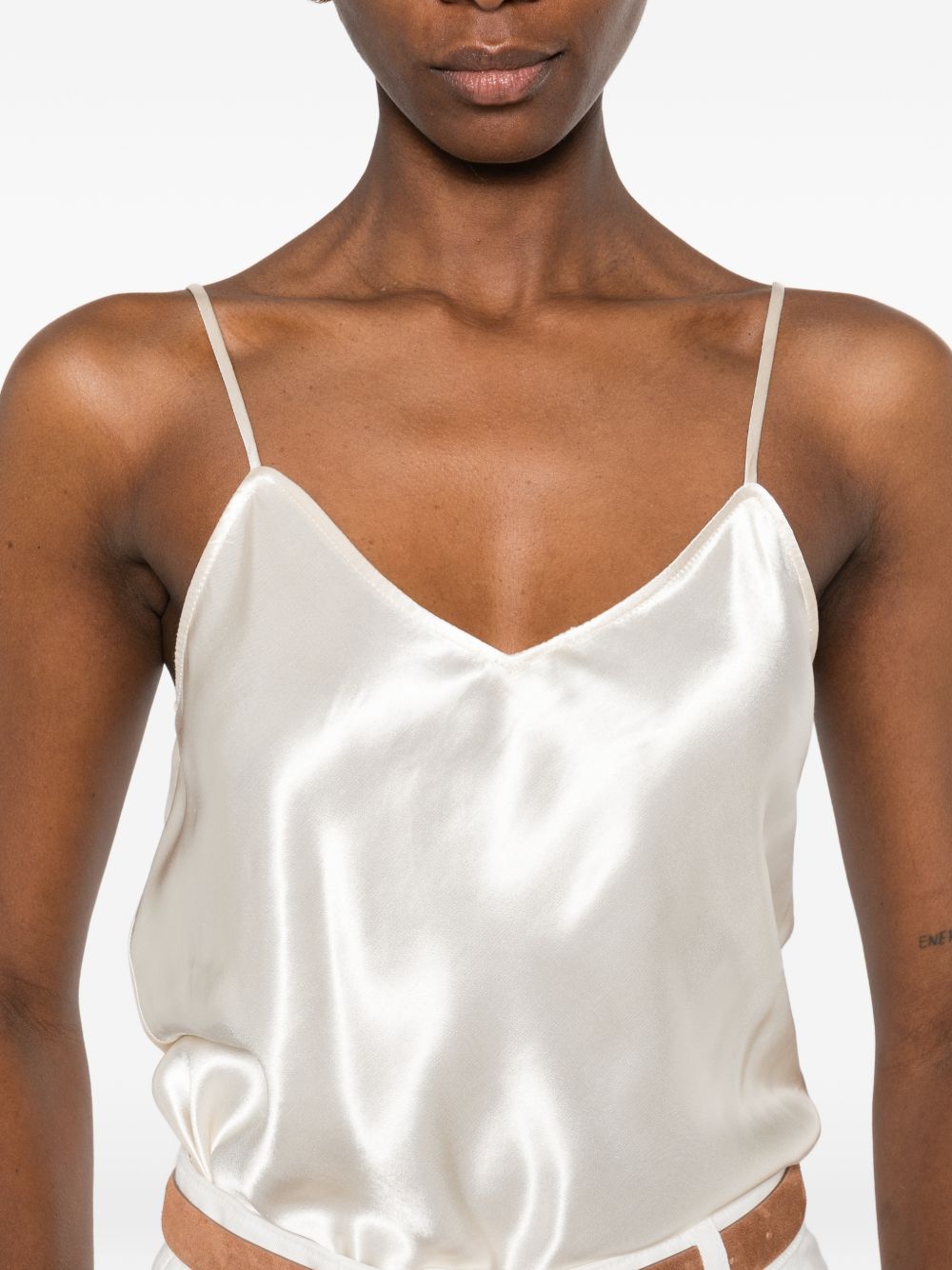 Blusa con scollo a V in avorio Alberta Ferretti - donna 