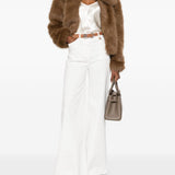 Blusa con scollo a V in avorio Alberta Ferretti - donna 