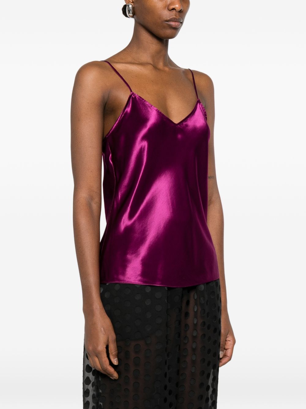 Top viola con scollo a V e spalline sottili in viola  Alberta ferretti - donna 
