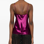 Top viola con scollo a V e spalline sottili in viola  Alberta ferretti - donna 