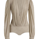 Body a maniche lunghe in beige Alberta ferretti - donna 
