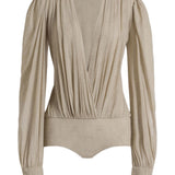 Body a maniche lunghe in beige Alberta ferretti - donna 