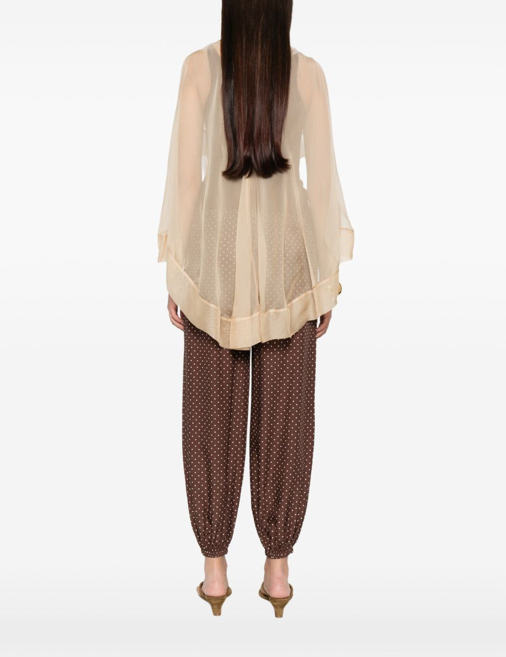 Mantello di seta trasparente in beige Alberta ferretti - donna 
