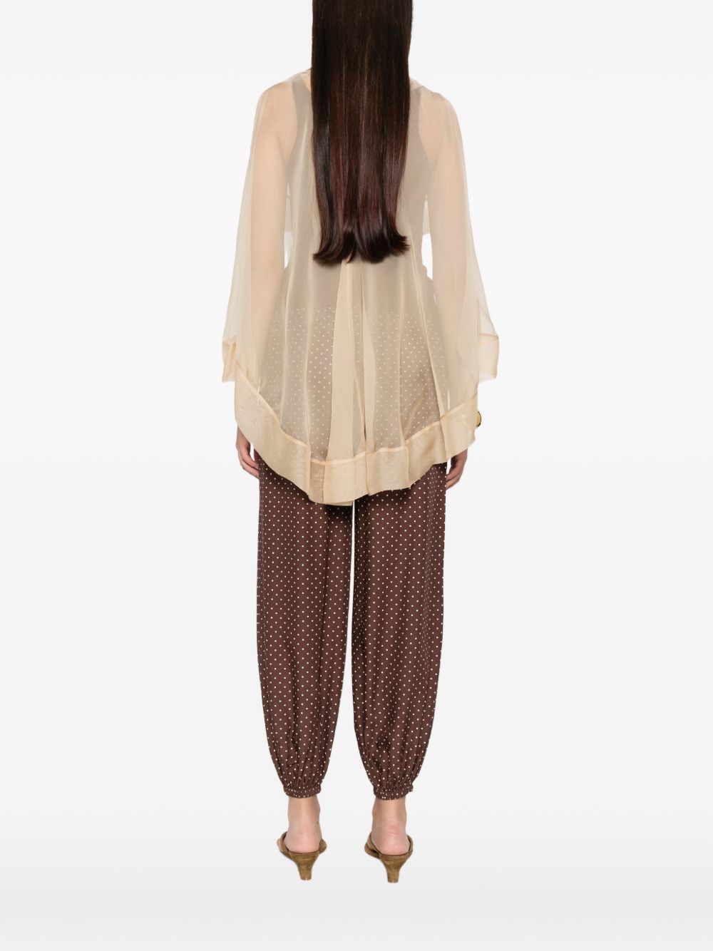 Mantello di seta trasparente in beige Alberta ferretti - donna 