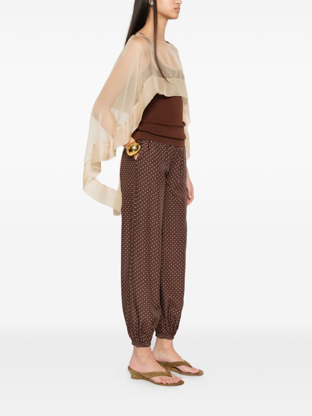 Mantello di seta trasparente in beige Alberta ferretti - donna 
