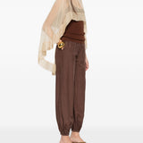 Mantello di seta trasparente in beige Alberta ferretti - donna 
