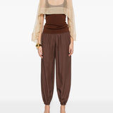 Mantello di seta trasparente in beige Alberta ferretti - donna 