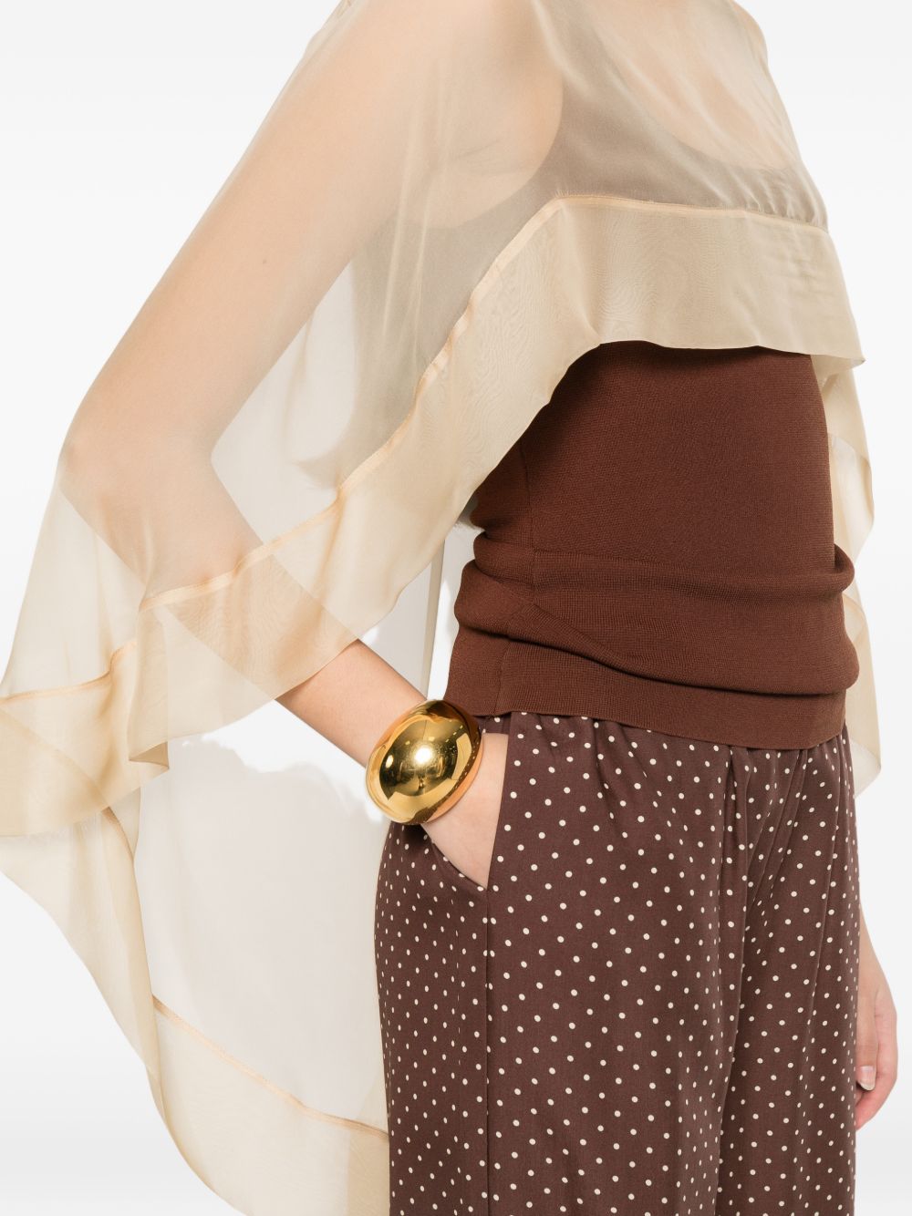 Mantello di seta trasparente in beige Alberta ferretti - donna 