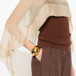 Mantello di seta trasparente in beige Alberta ferretti - donna 