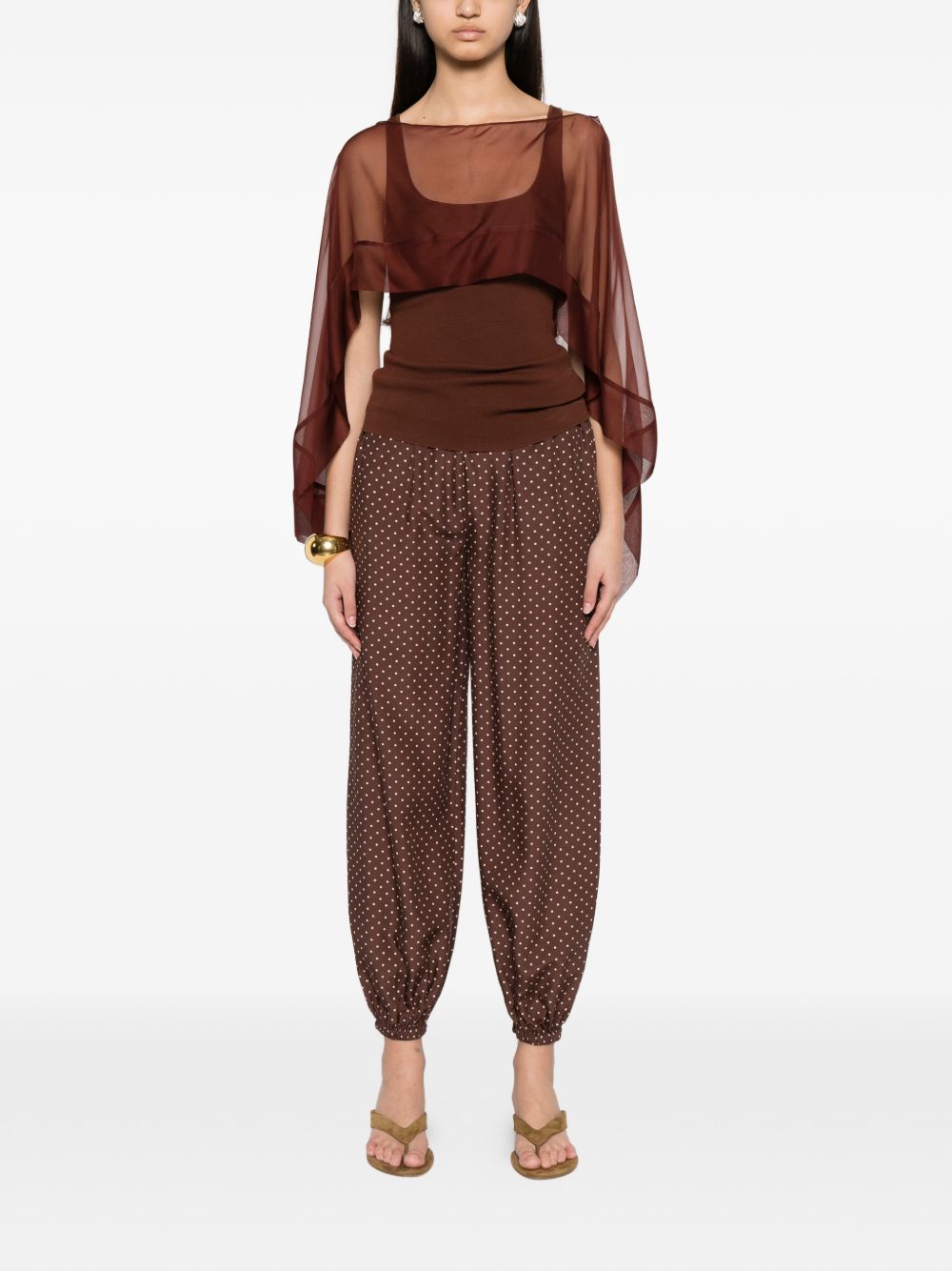 Mantello di seta trasparente in marrone Alberta ferretti - donna 