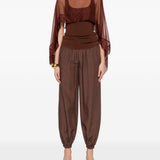 Mantello di seta trasparente in marrone Alberta ferretti - donna 