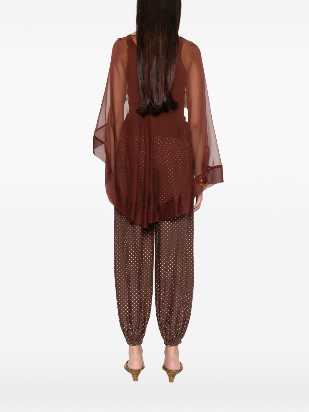 Mantello di seta trasparente in marrone Alberta ferretti - donna 