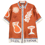 Camicia Soleil D'Amour con stampa grafica in arancione Alemais - donna 