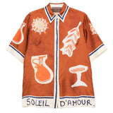 Camicia Soleil D'Amour con stampa grafica in arancione Alemais - donna 