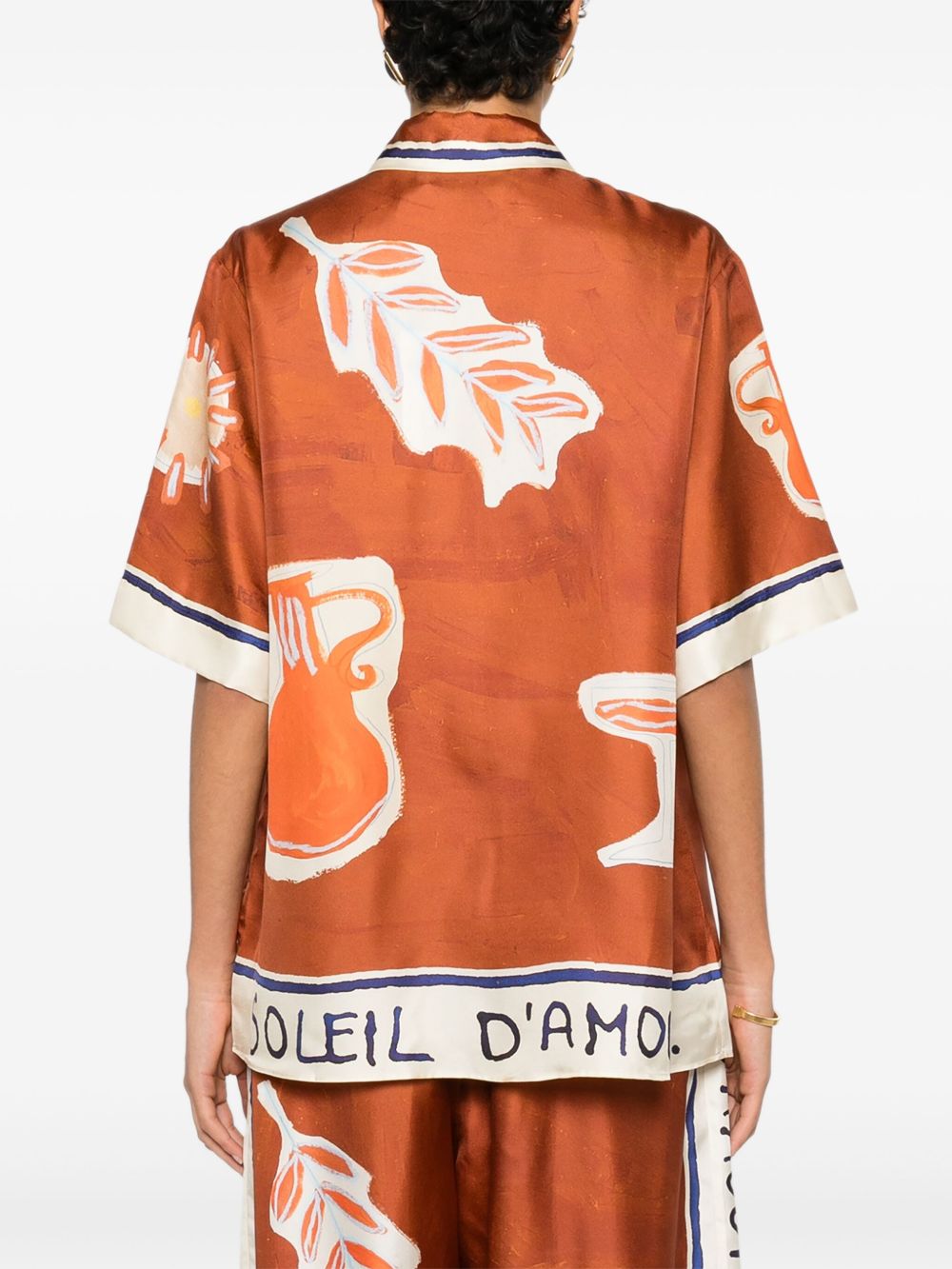 Camicia Soleil D'Amour con stampa grafica in arancione Alemais - donna 