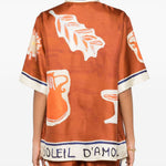 Camicia Soleil D'Amour con stampa grafica in arancione Alemais - donna 