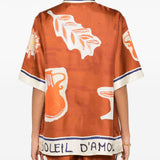 Camicia Soleil D'Amour con stampa grafica in arancione Alemais - donna 