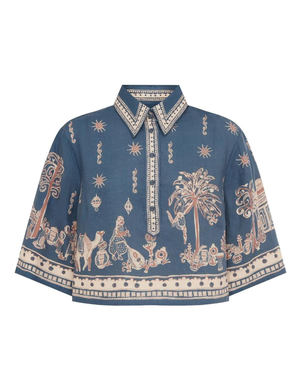 Camicia acacia con stampa in blu Alemais - donna 