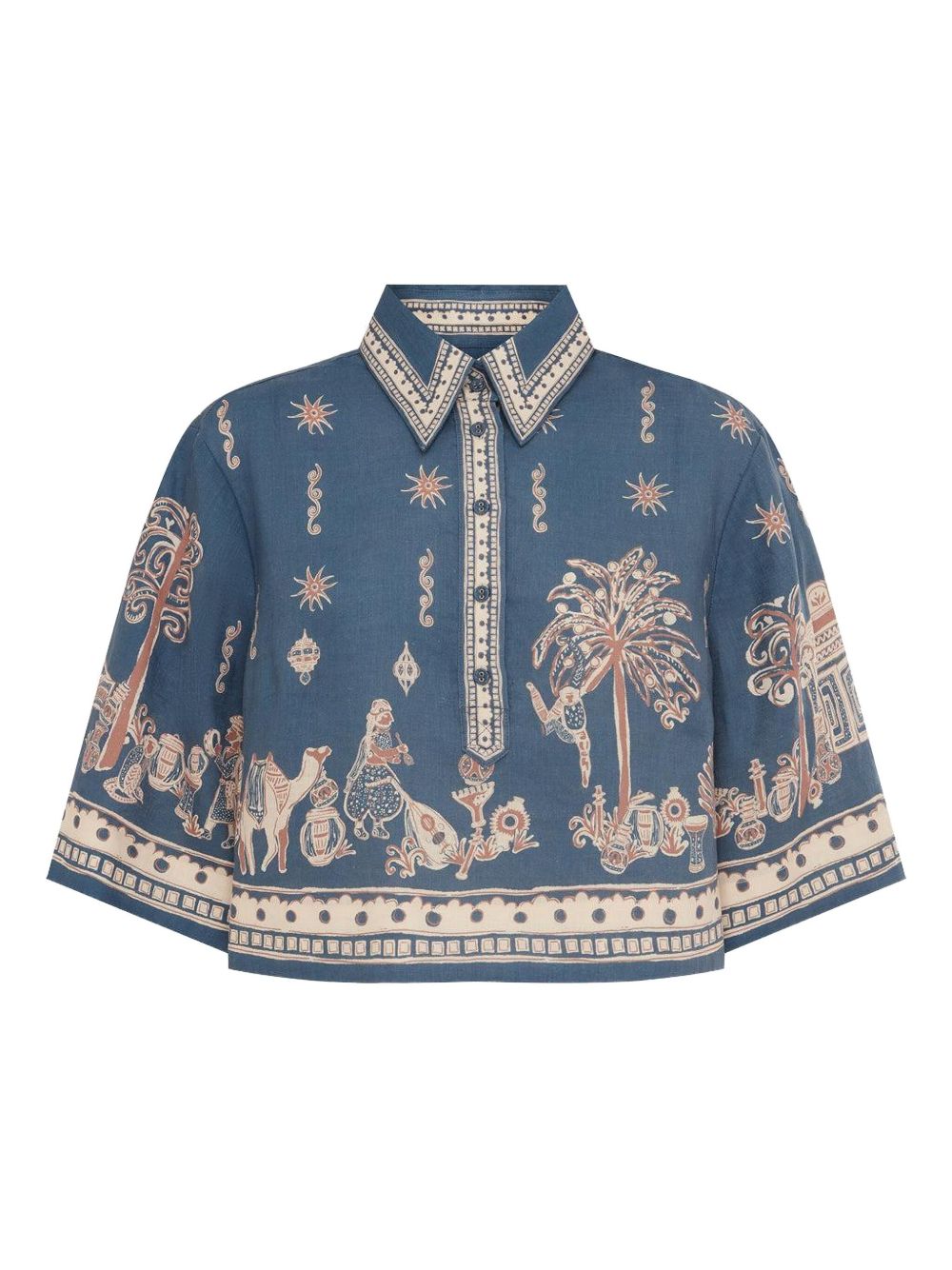 Camicia acacia con stampa in blu Alemais - donna 