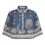 Camicia acacia con stampa in blu Alemais - donna 