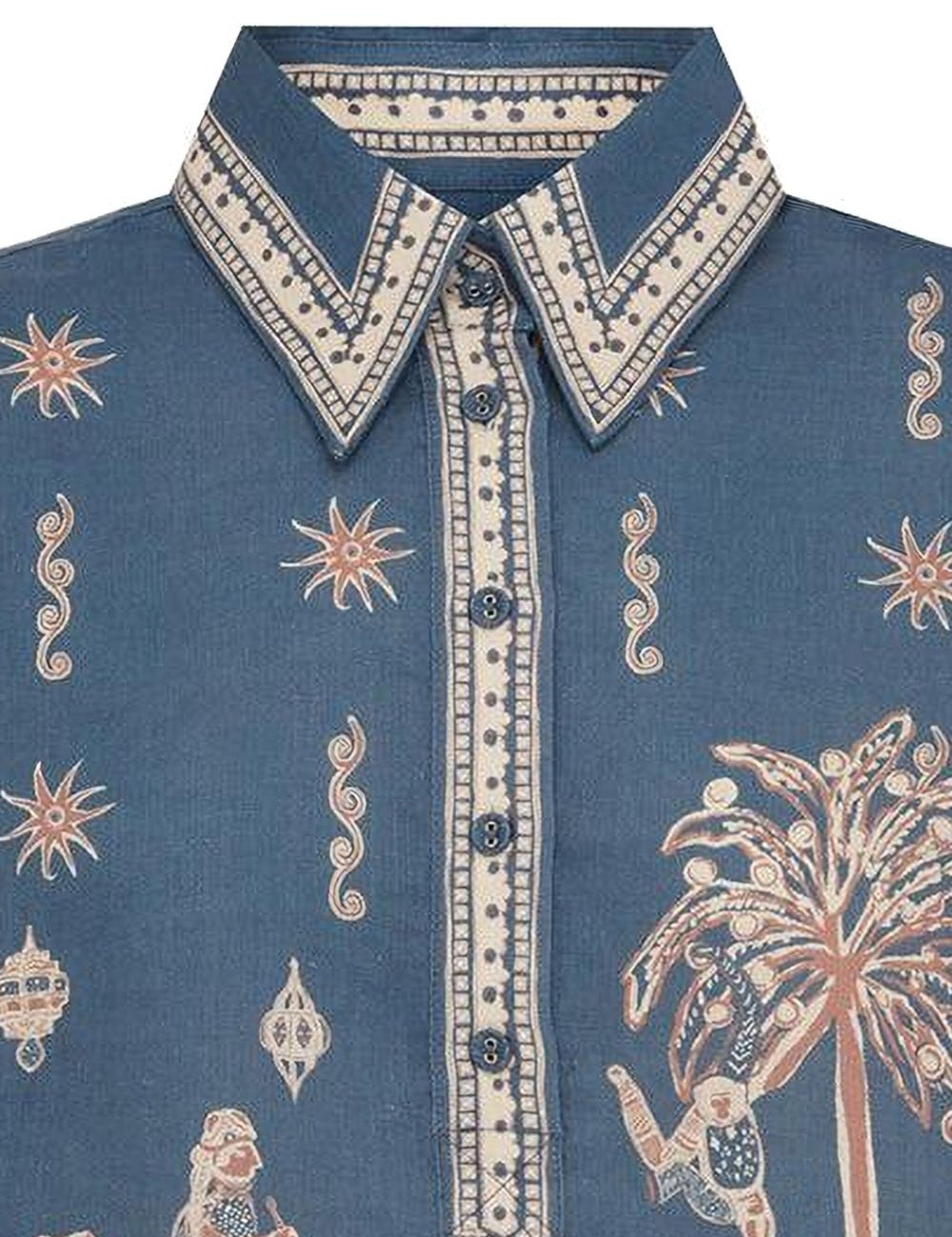 Camicia acacia con stampa in blu Alemais - donna 