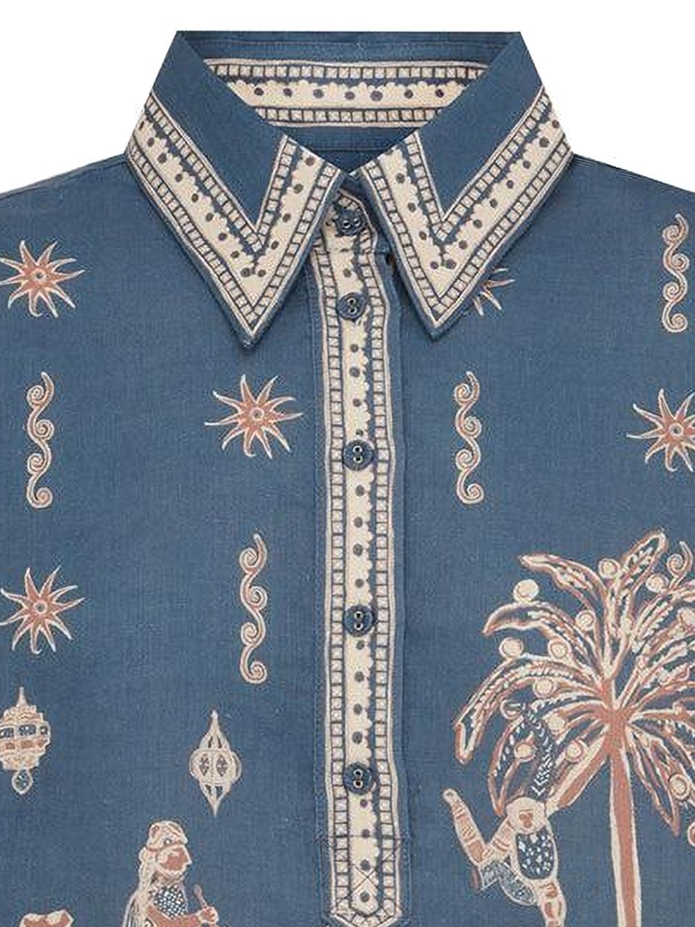 Camicia acacia con stampa in blu Alemais - donna 