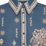 Camicia acacia con stampa in blu Alemais - donna 