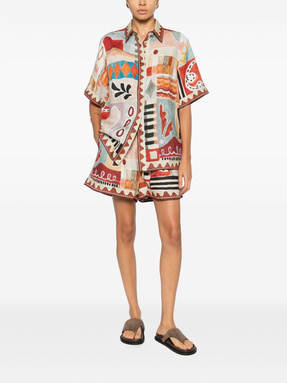 Shorts Michelle con stampa astratta in multicolore Alemais - donna 