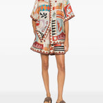 Shorts Michelle con stampa astratta in multicolore Alemais - donna 