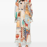 Chemisier con stampa grafica multicolore Alemais - donna 