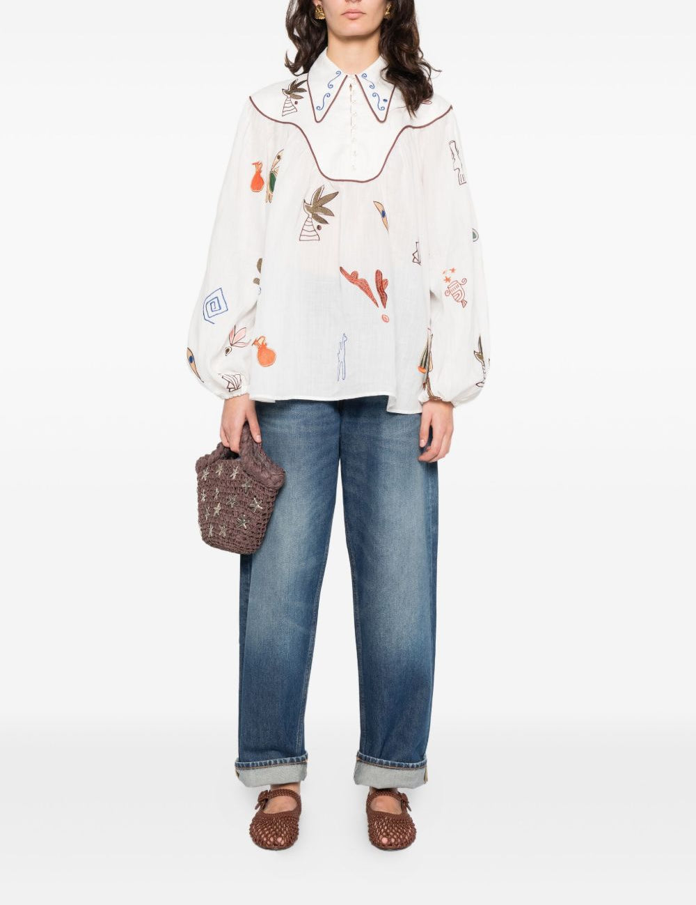 Blusa Mina con stampa in bianco Alemais - donna 