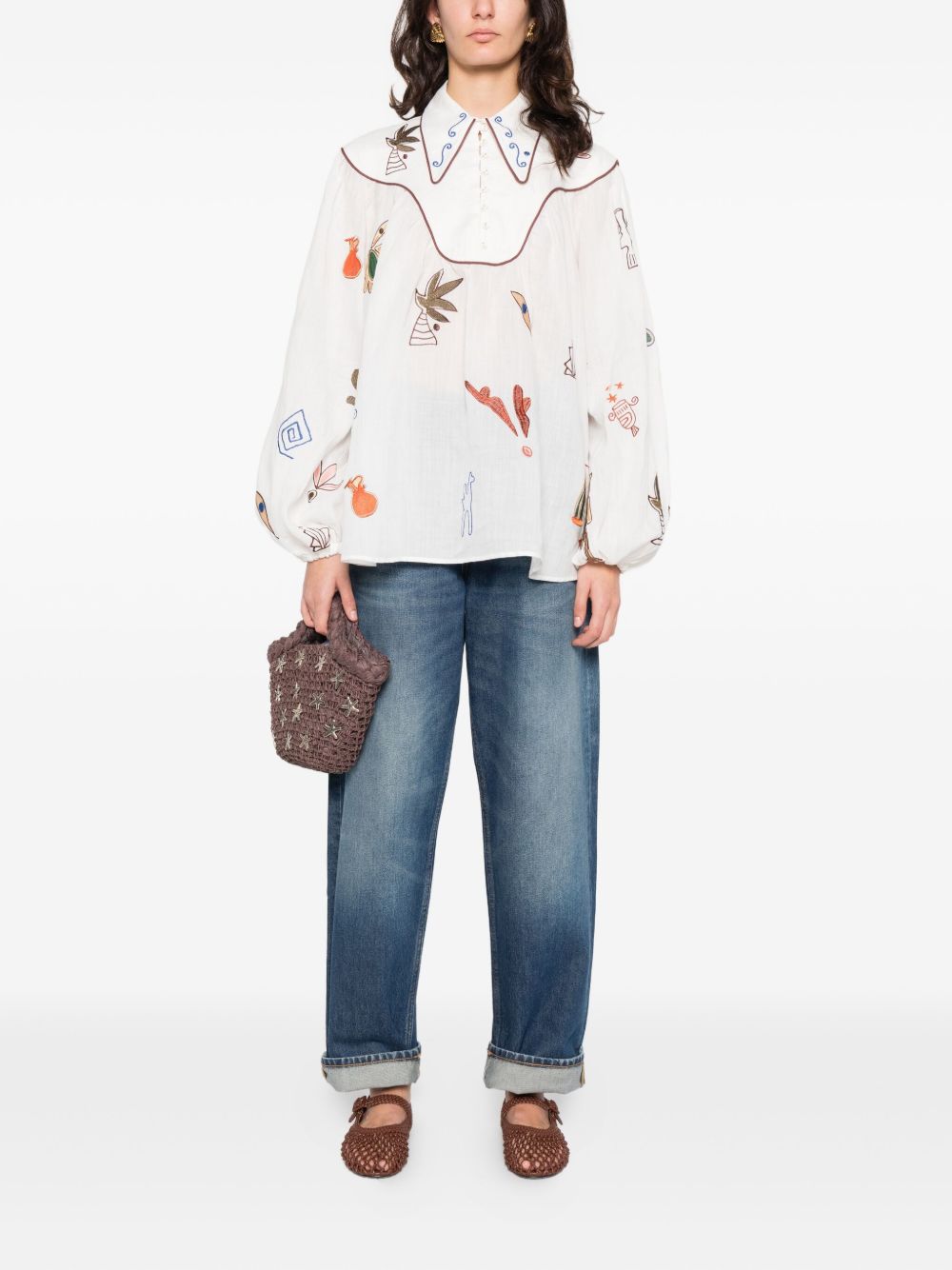 Blusa Mina con stampa in bianco Alemais - donna 