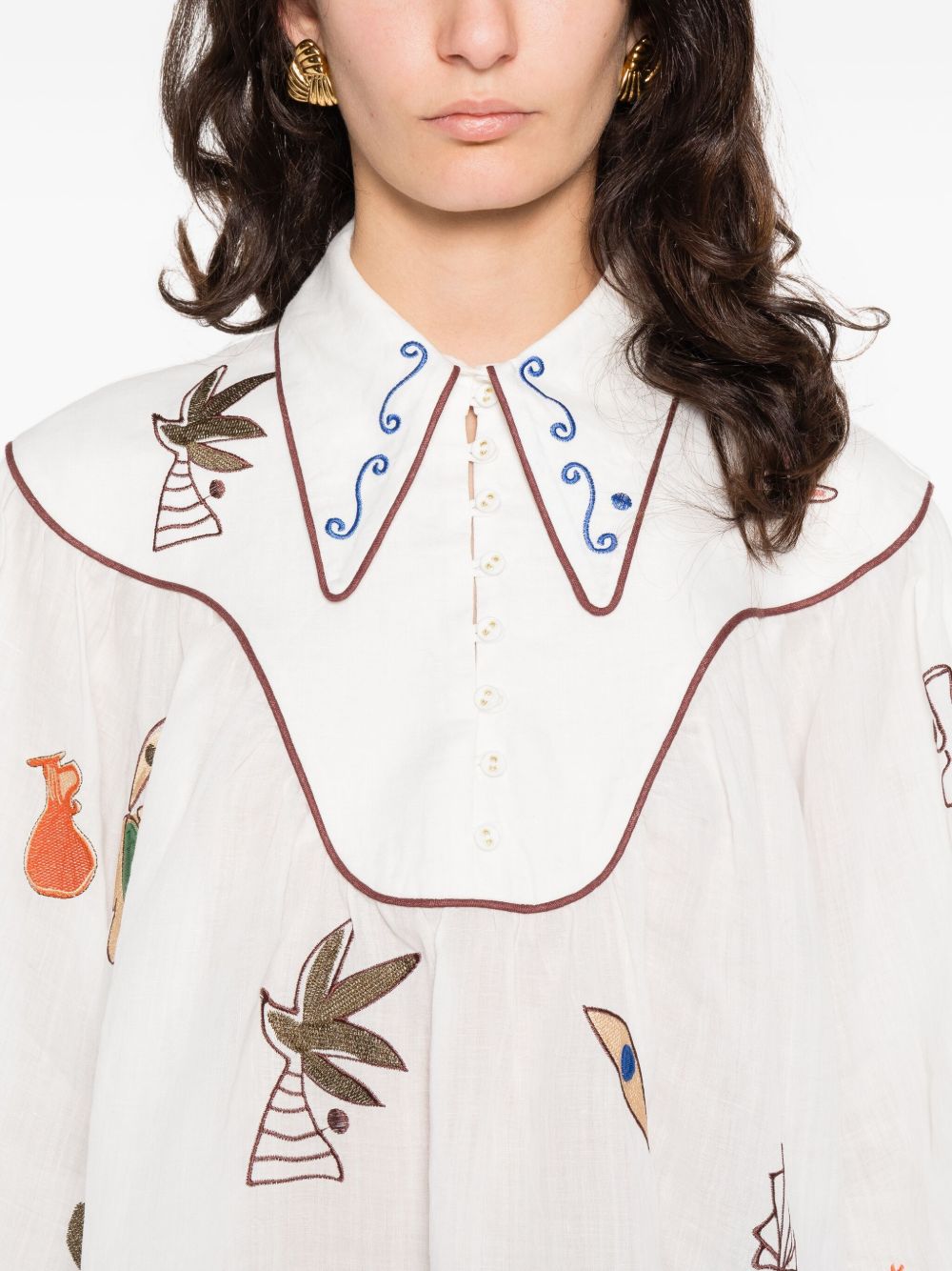 Blusa Mina con stampa in bianco Alemais - donna 