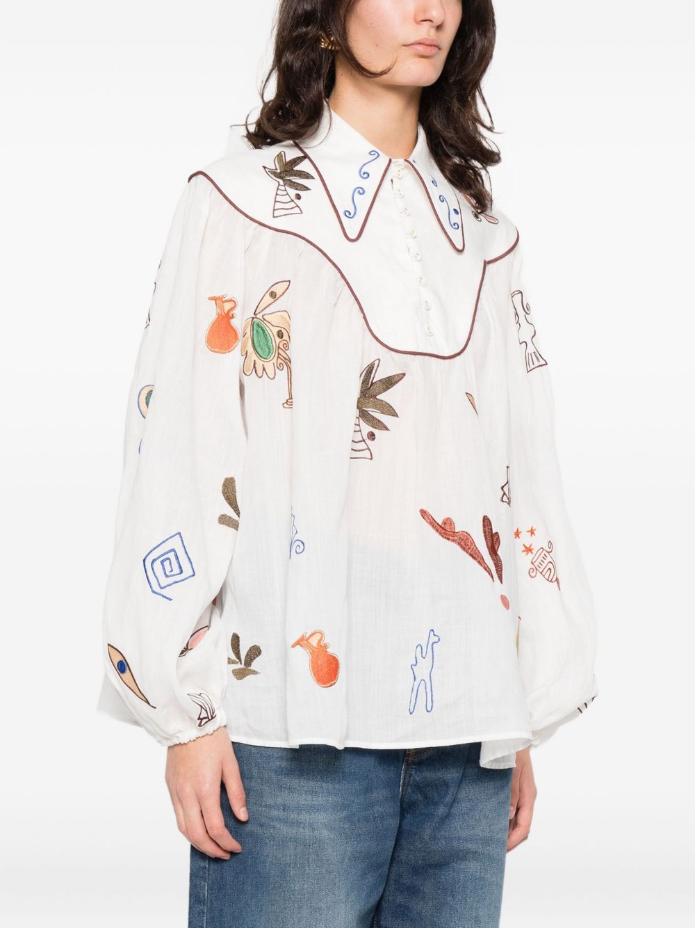 Blusa Mina con stampa in bianco Alemais - donna 