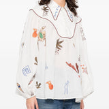 Blusa Mina con stampa in bianco Alemais - donna 