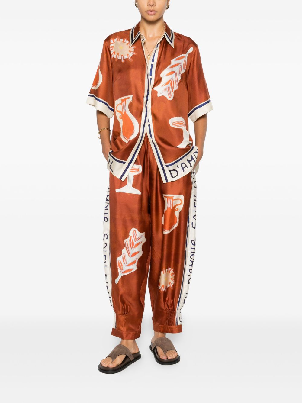 Pantaloni Soleil D'Amour con stampa in arancione Alemais - donna 