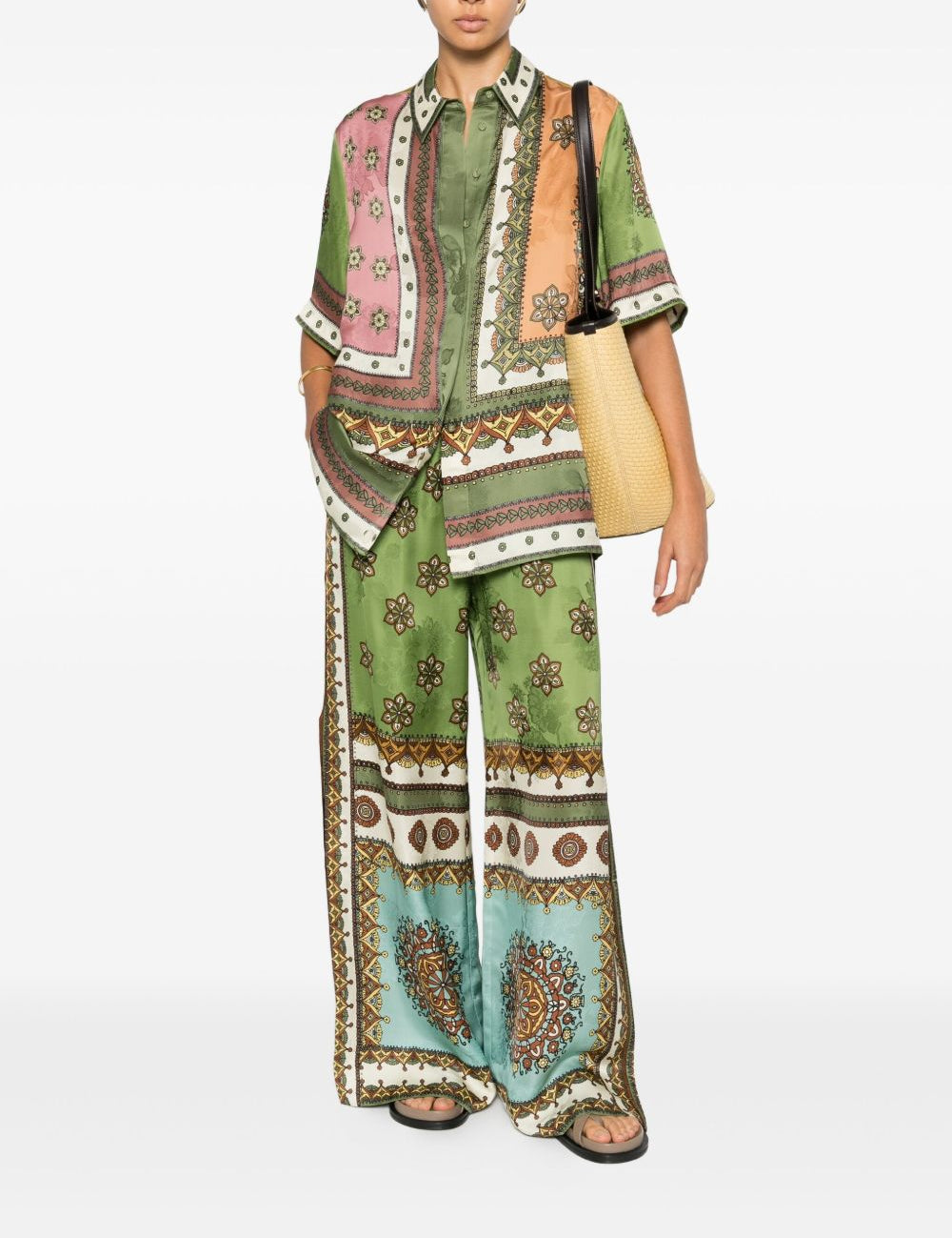 Pantaloni Contina con stampa a fiori in verde Alemais - donna 