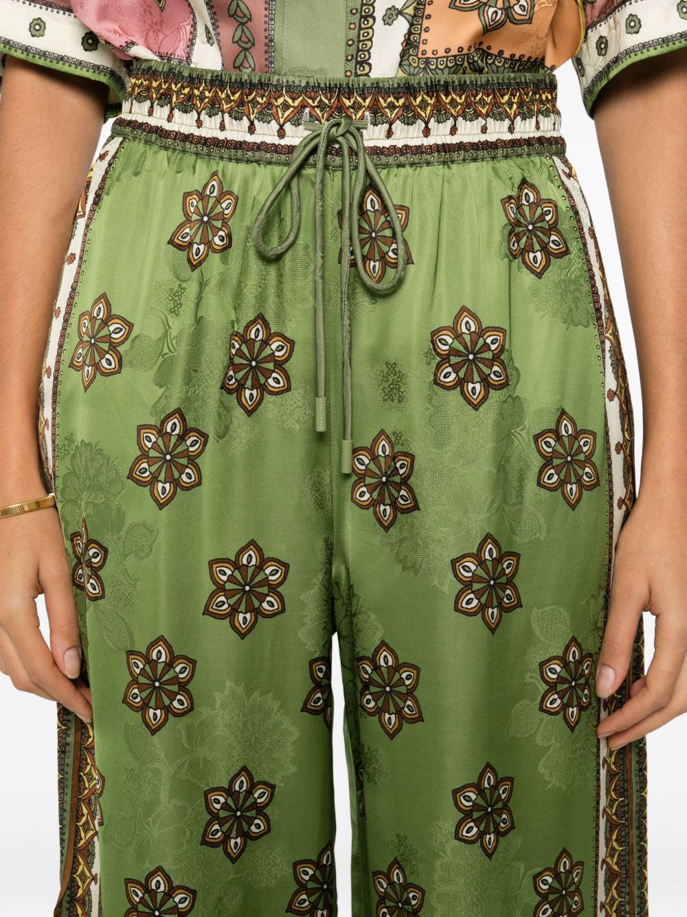 Pantaloni Contina con stampa a fiori in verde Alemais - donna 