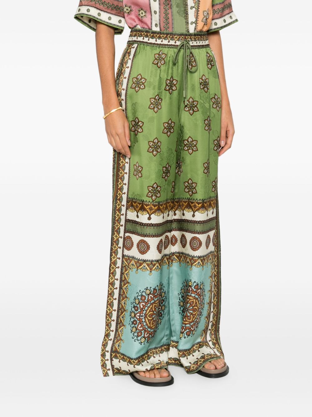 Pantaloni Contina con stampa a fiori in verde Alemais - donna 