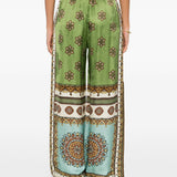 Pantaloni Contina con stampa a fiori in verde Alemais - donna 