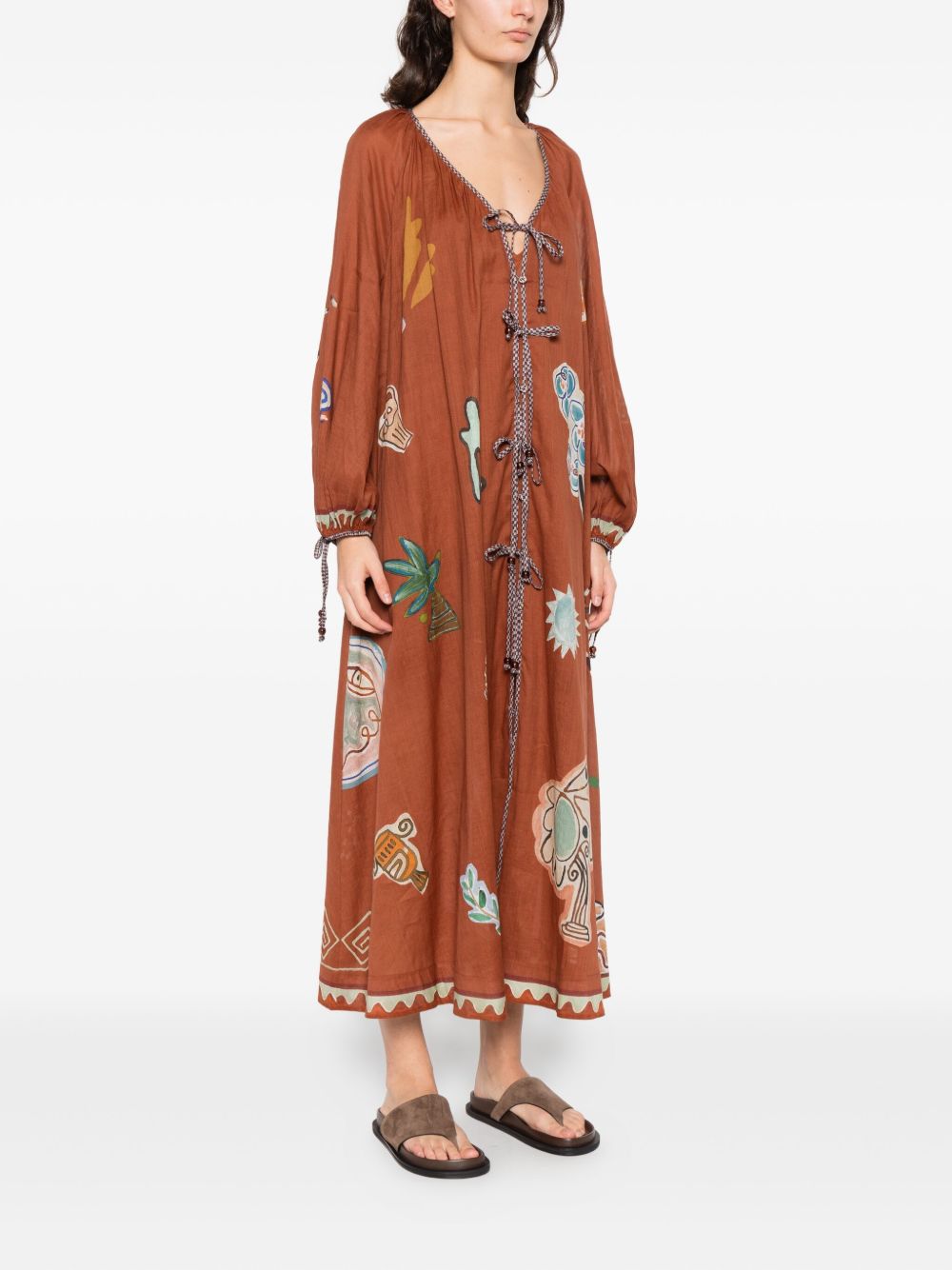 Abito con stampa all-over  in marrone Alemais - donna 
