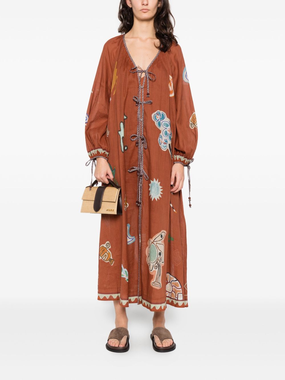 Abito con stampa all-over  in marrone Alemais - donna 
