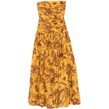 abito lungo senza spalline in giallo ALEMAIS - donna 