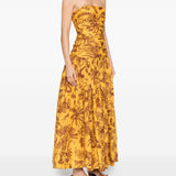abito lungo senza spalline in giallo ALEMAIS - donna 