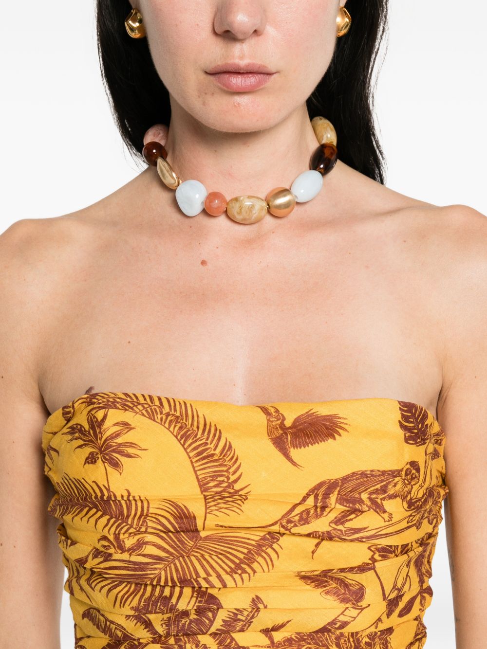 abito lungo senza spalline in giallo ALEMAIS - donna 